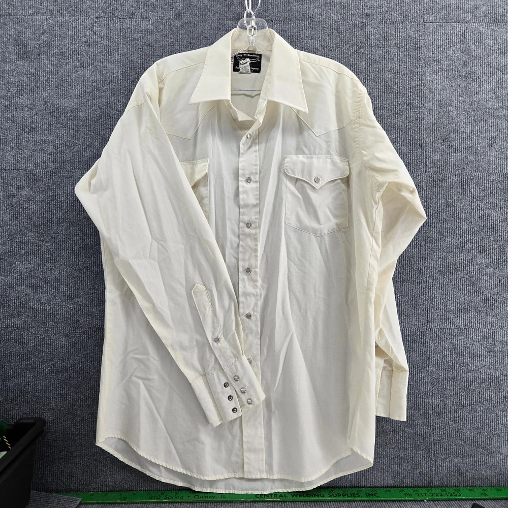 Flying R Ranchwear Ruddock Mfg Western Snap Shirt Classic Fit Size 16-17 34